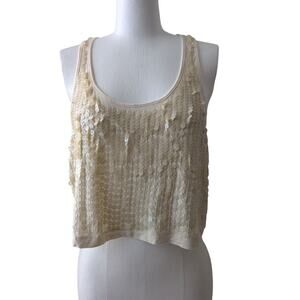 Nwt Urban Behavior y2k 00s ivory sequin crop top sz med